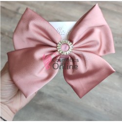 Accesoriu pentru decor par cu Fundita din satin si clema metalica TRD045RR Dirty Rose